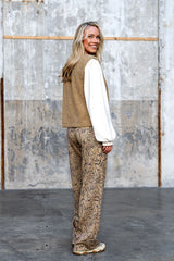 SCUBA Touched Swedish Print Flowers Camel Flower