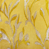 Mousseline de Soie dévorée Tlija or et argent fond ocre