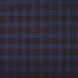 Tissu tailleur en laine mérinos à carreaux marron et bleu