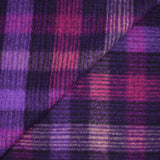 100% Laine bouillie à carreaux magenta et violet