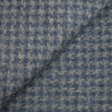 100% Laine bouillie mini carreaux bleus sur fond gris