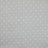 Piqué de coton imprimé cœur fond gris