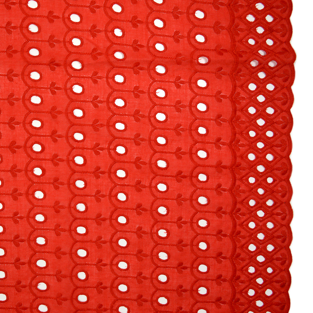 Diana red English embroidery Les Coupons de SaintPierre