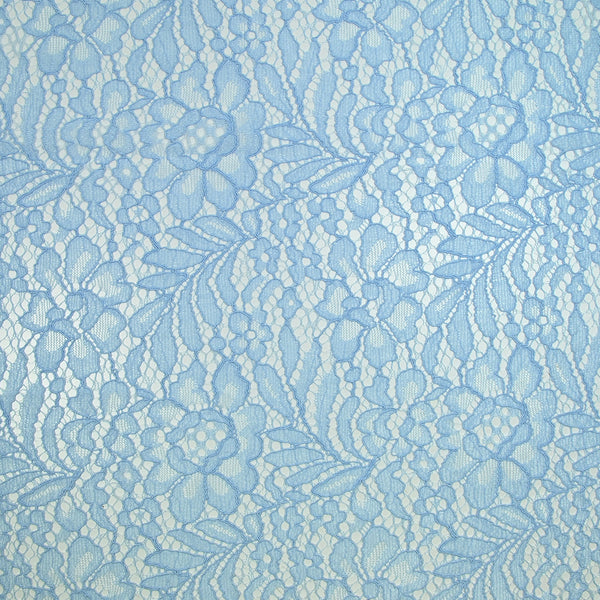 Dentelle festonnée polyester Ninon bleu ciel