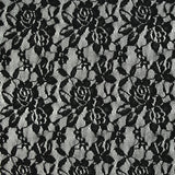 Dentelle polyester Roseraie fond noir