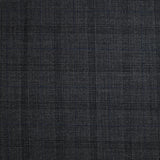 Tissu tailleur 100% laine prince-de-galles noir, bleu fond gris foncé