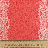 Dentelle polyester Sarah festonnée tricolore tons corail
