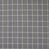 Tissu tailleur en laine mérinos à carreaux gris bleu fond beige