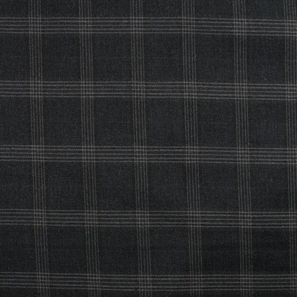 Tissu tailleur de polyviscose élasthanne à carreaux gris, bleu et marron