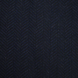Jacquard de laine vierge chevron noir et marine