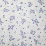Coton imprimé petite brousse bleu fond blanc