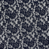 Dentelle polyester Roseraie fond marine