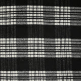 Laine mélangée brossé à carreaux noir, blanc et gris