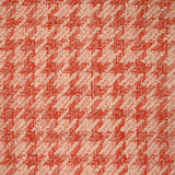 Laine mélangée pied-de-coq fantaisie orange et écru