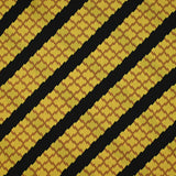 Satin de polyester imprimé géométrique rayé jaune et noir