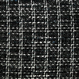 Tweed polyester gris souris, blanc et bleu canard