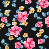 Viscose imprimée bouquet royal fond noir