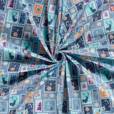 Christmas cotton print enchanted flakes blue background