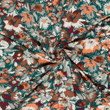 Jersey de viscose imprimé fleurs fond canard