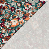 Jersey de viscose imprimé fleurs fond canard