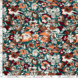 Jersey de viscose imprimé fleurs fond canard