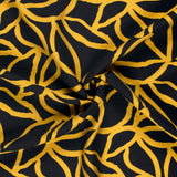 Otomano viscosa panqueque estampado espagueti ocre fondo negro