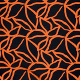 Ottoman viscose crêpe spaghetti orange print black background