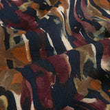 Crêpe viscose ottoman imprimé flaque violet fond marine