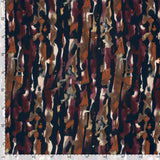 Crêpe viscose ottoman imprimé flaque violet fond marine