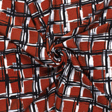 Crêpe Viscose Print Checkered Brown background