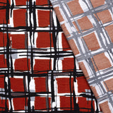 Crêpe Viscose Print Checkered Brown background