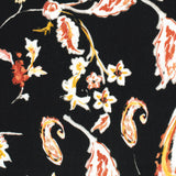 Crépon de viscose imprimé Paisley fond noir