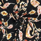Crépon de viscose imprimé Paisley fond noir