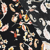 Crépon de viscose imprimé Paisley fond noir
