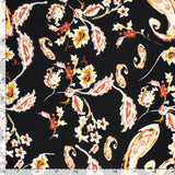 Crépon de viscose imprimé Paisley fond noir