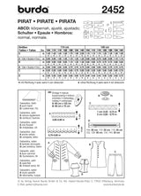 Patron n°2452 : Déguisement Pirate