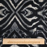 Black and gray black and gray printed polyester