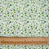 Cotton Print Hurricane Floral Green Background White background