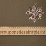Crêpe viscosa bordado bordado de fondo de aurore taupe brown