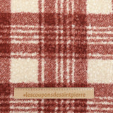 Lainage Billy bouclette à carreaux brique et blanc cassé