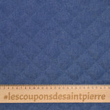 Chambray matelassé uni bleu