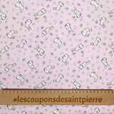 Cotton dive printed young rabbit light pink background