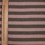 Maille laine rayée épaisse rose et brun