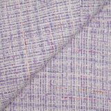 Tweed de coton parme et blanc