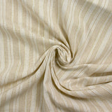 Polyester and linen with Lurex golden stripes Mia natural background