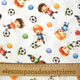 Cotton printed football with friends white background