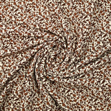 Viscose imprimée fleur marron romantique fond écru