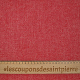 Sergé de laine mélangée rouge et blanc