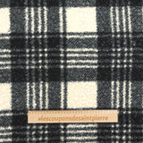 Lainage Billy bouclette à carreaux noir, gris et blanc cassé