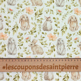 Cotton dive printed rabbit white background